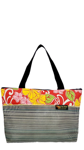 Maui Nui Wear Eco-Friendly Large Mesh Tote Bag Floral `Ula`ula