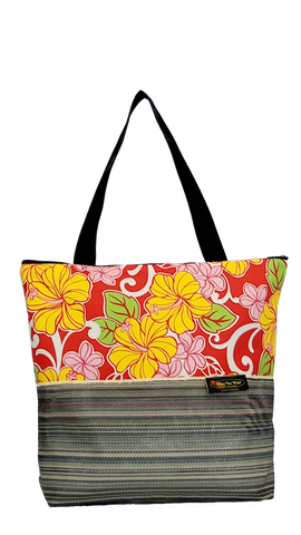 Maui Nui Wear Eco-Friendly XL Mesh Tote Bag Floral `Ula`Ula
