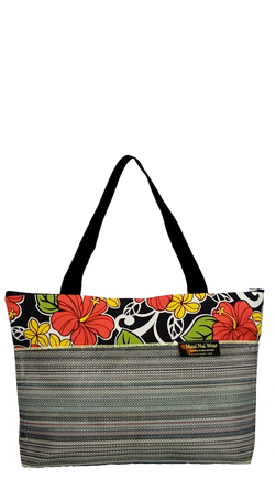 Maui Nui Wear Eco-Friendly Large Mesh Tote Bag Floral `Ele`ele